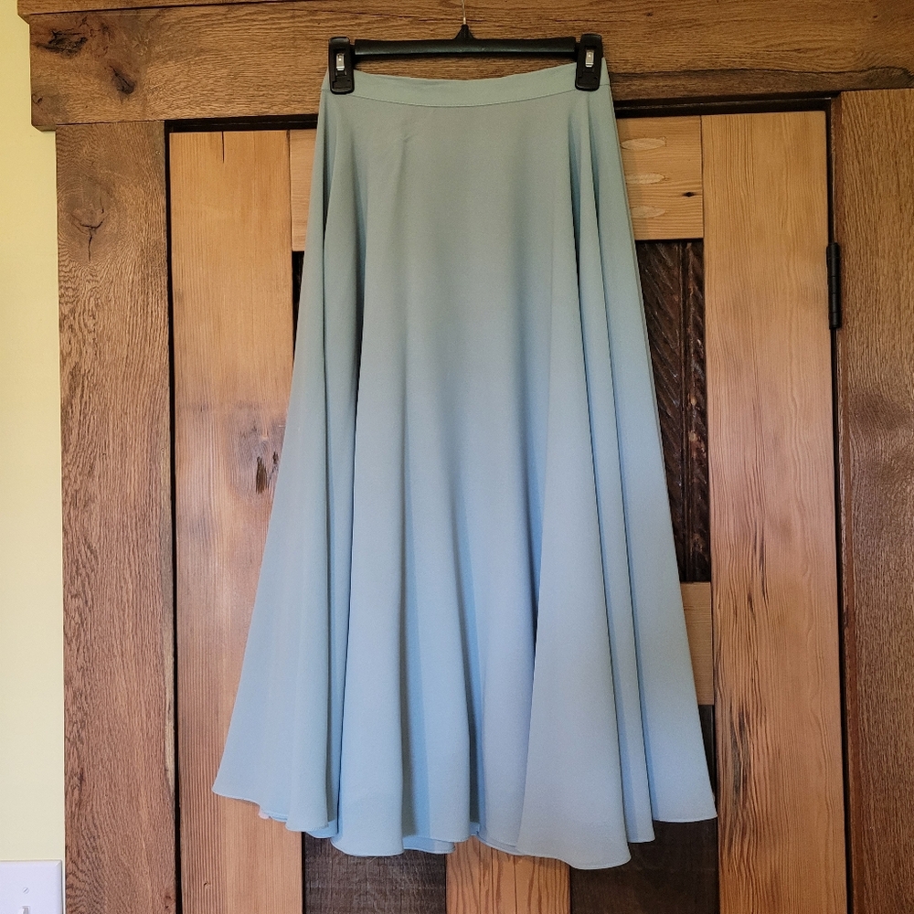 Vintage Sea Foam Robins Egg Pale Blue Formal Elegant Circle Skirt- Sz 3/4 W24.5"